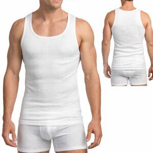 Stanfield’s Men’s 4-pk White Ribbed Tank Tops - NEW!